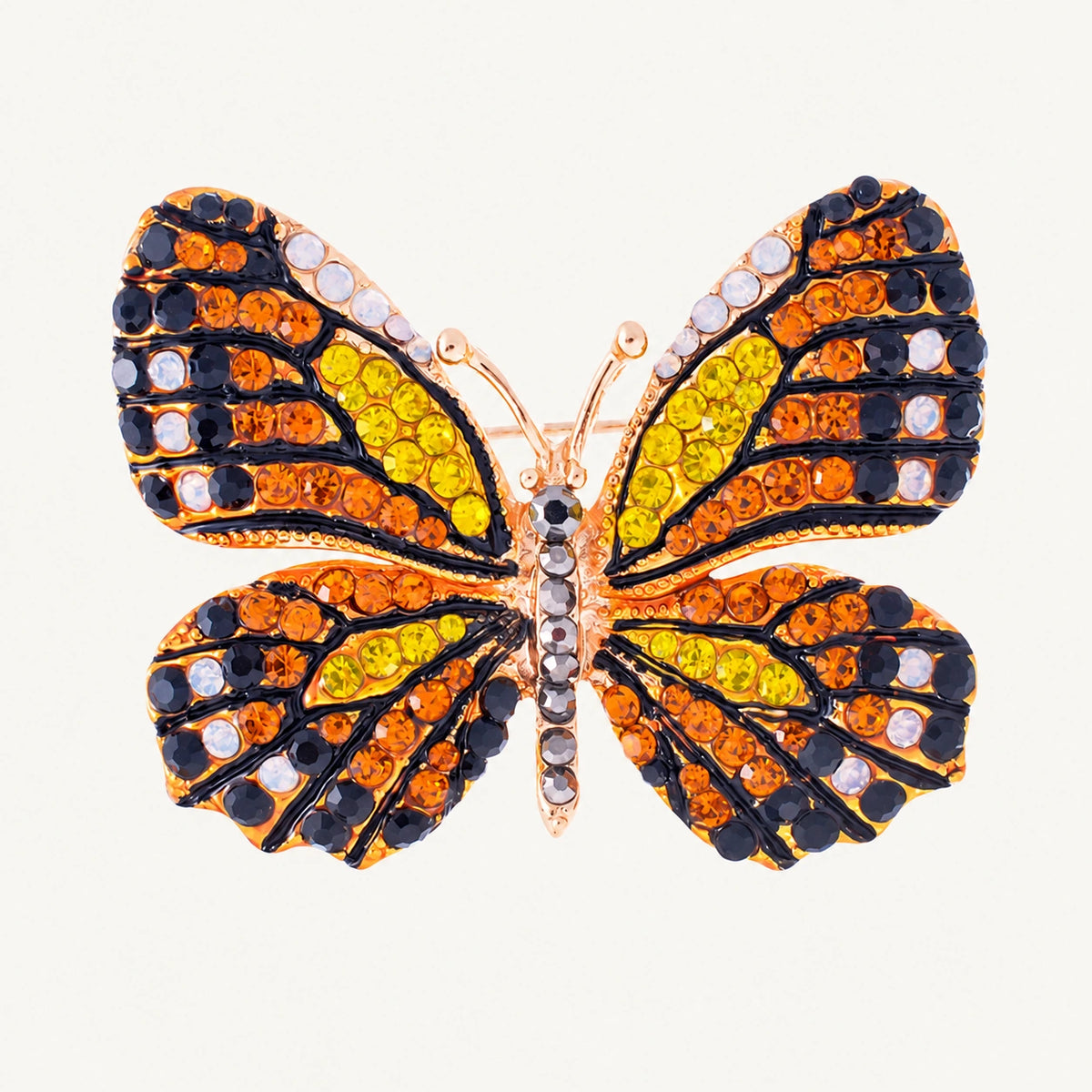 Rhinestone Butterfly Brooch Pin