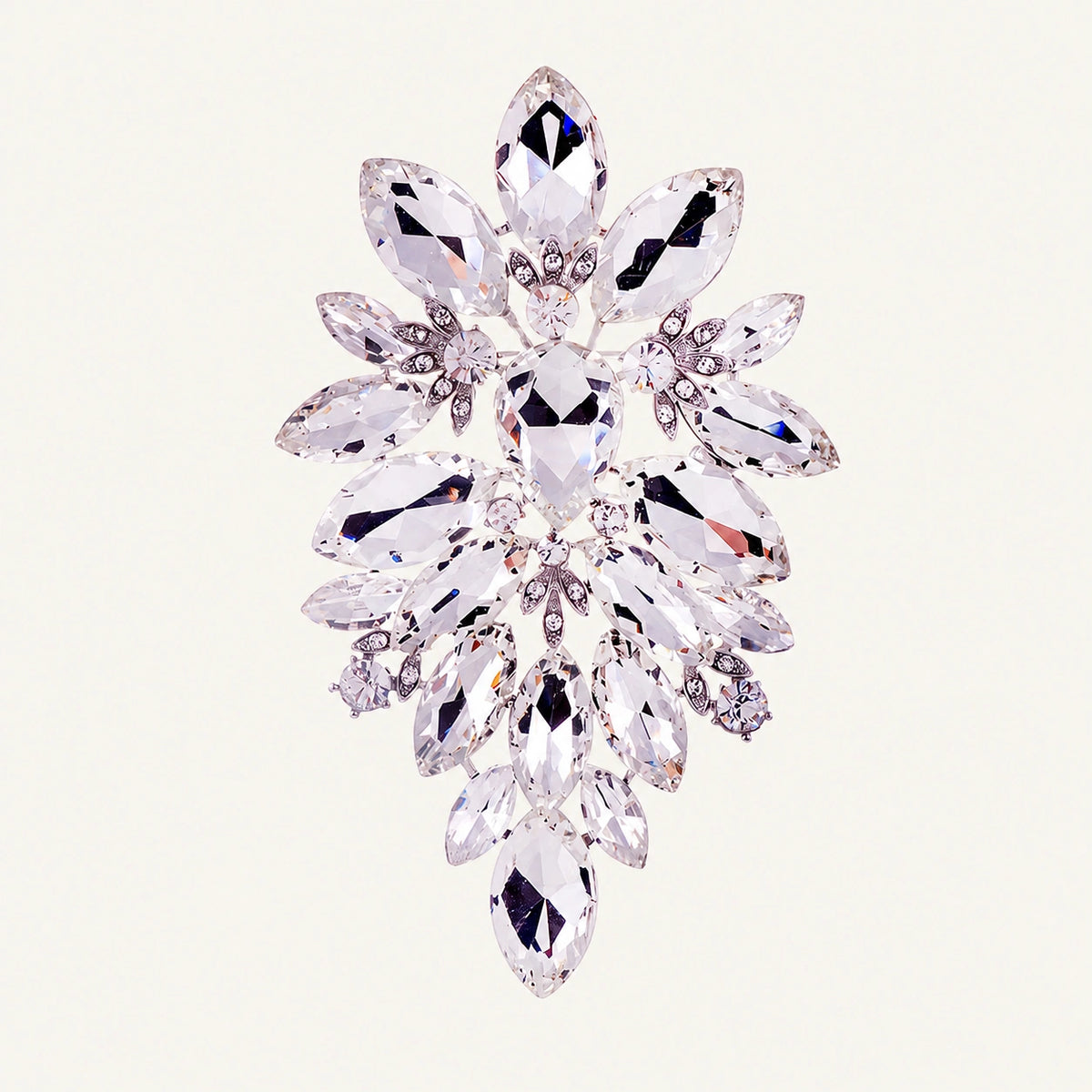 Marquise Crystal Cluster Statement Brooch