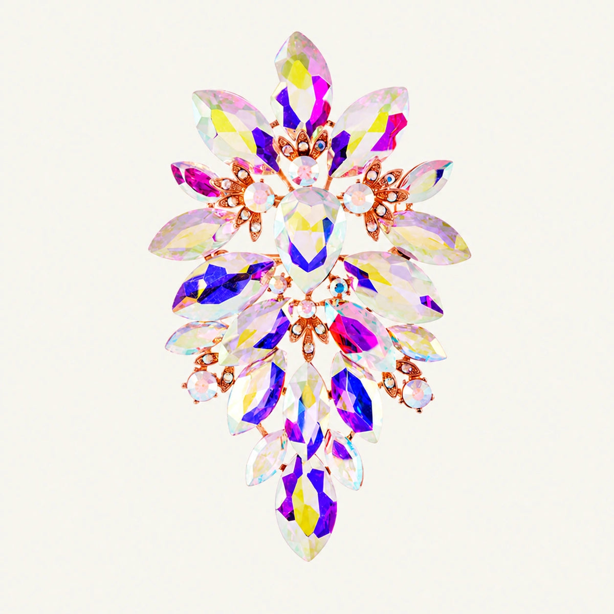Marquise Crystal Cluster Statement Brooch