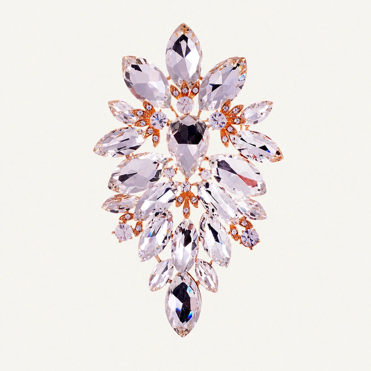 Marquise Crystal Cluster Statement Brooch