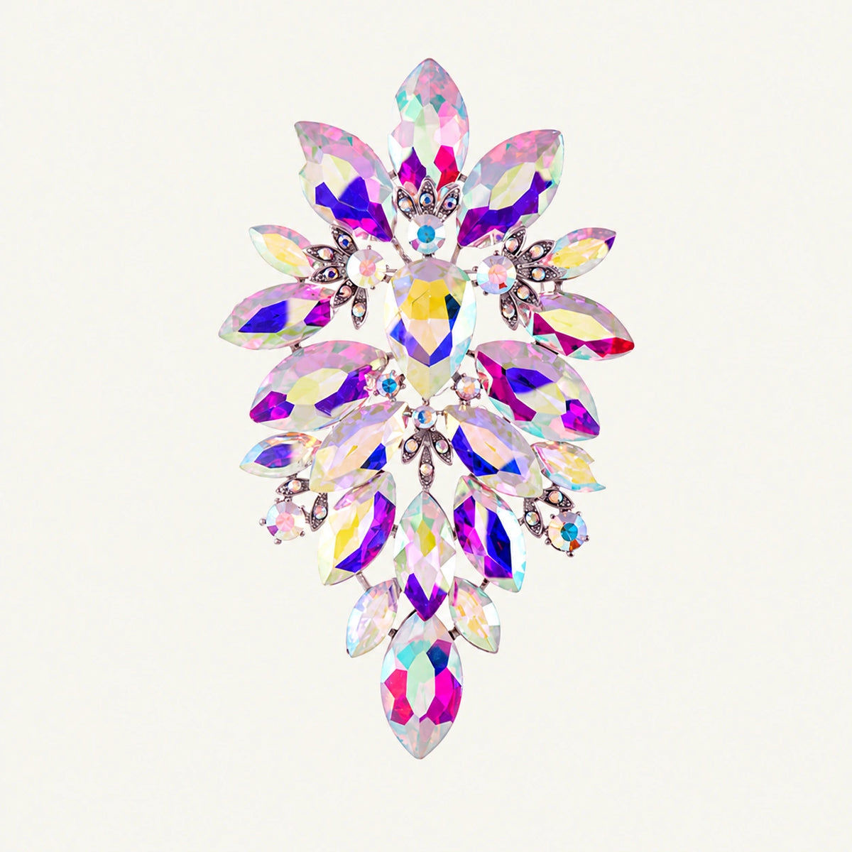 Marquise Crystal Cluster Statement Brooch