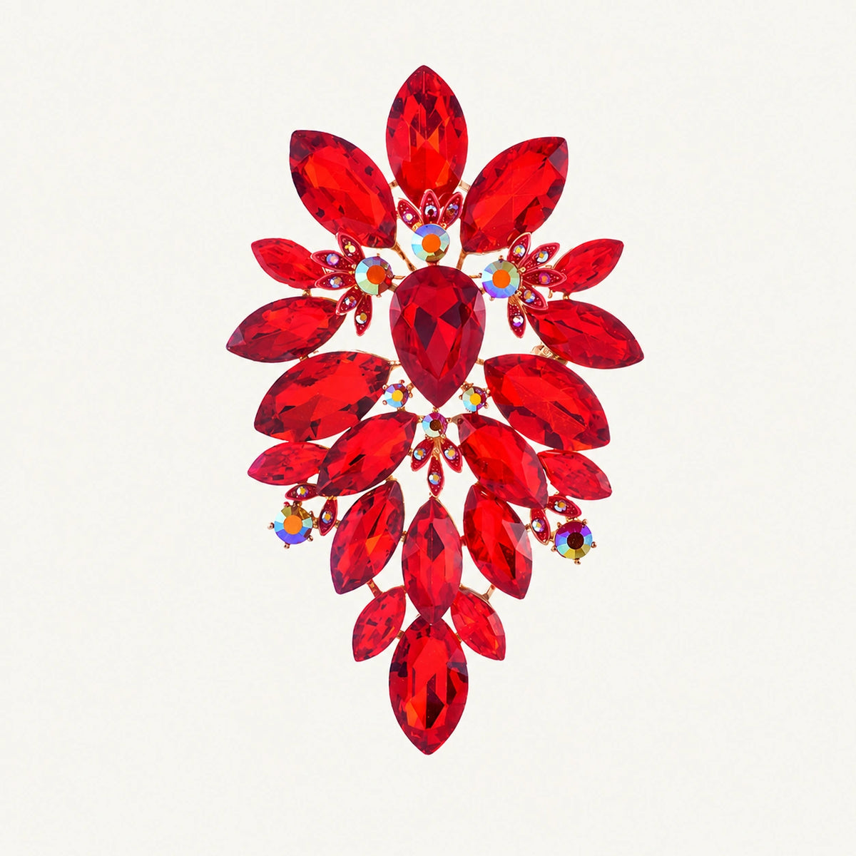 Marquise Crystal Cluster Statement Brooch