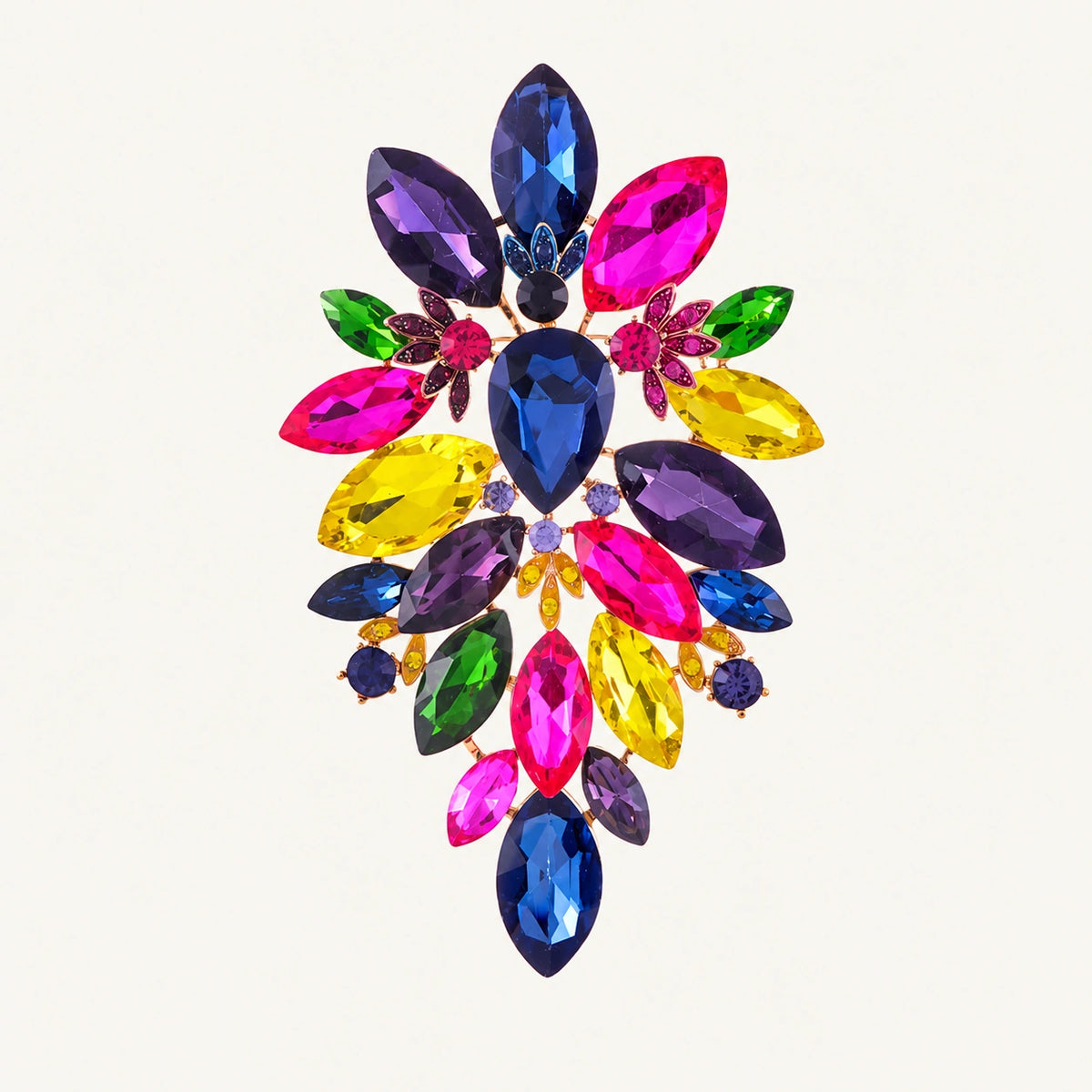 Marquise Crystal Cluster Statement Brooch