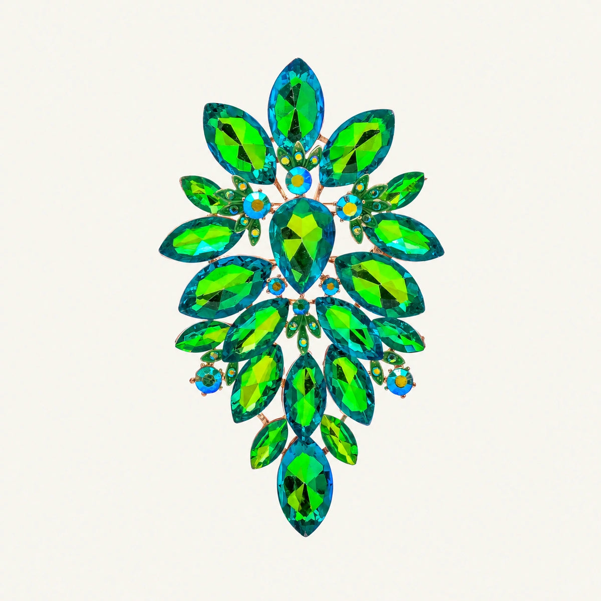 Marquise Crystal Cluster Statement Brooch