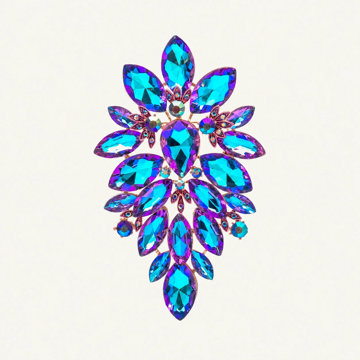 Marquise Crystal Cluster Statement Brooch
