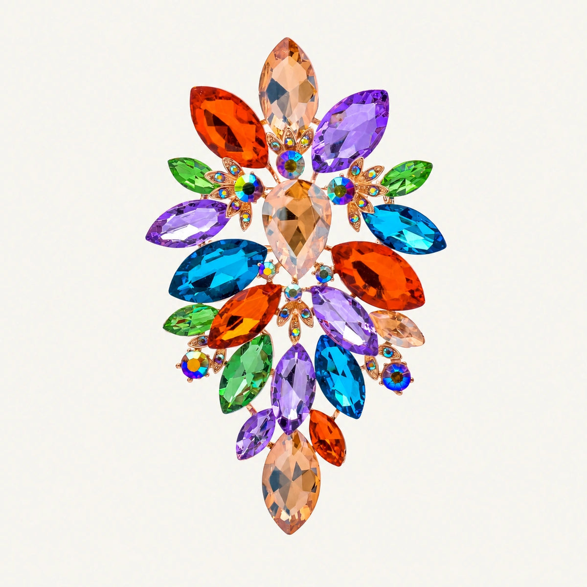 Marquise Crystal Cluster Statement Brooch