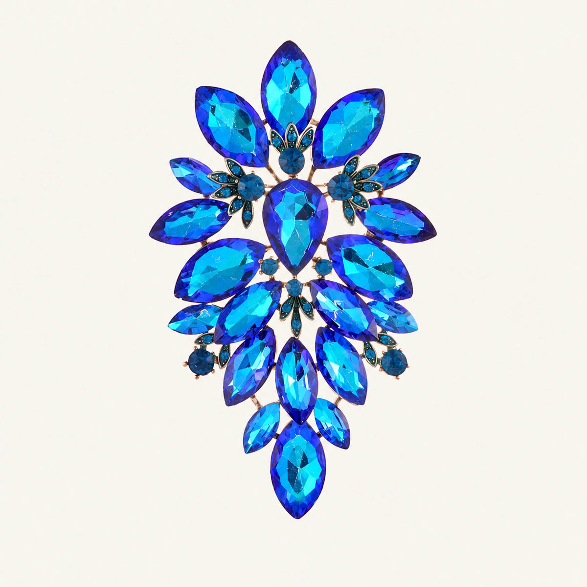 Marquise Crystal Cluster Statement Brooch
