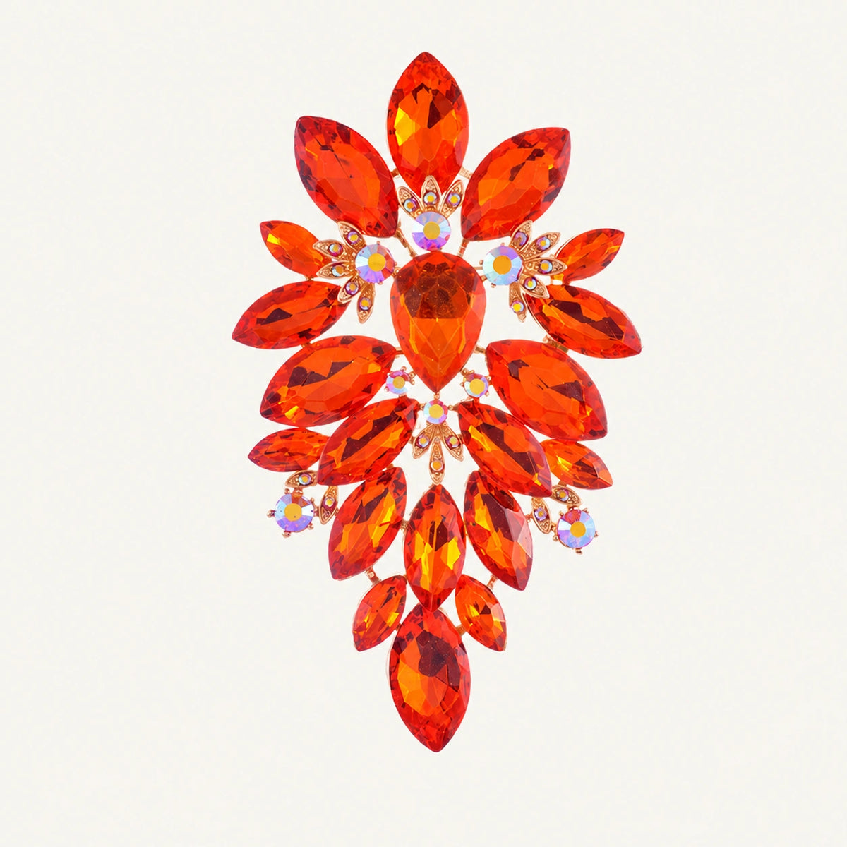 Marquise Crystal Cluster Statement Brooch