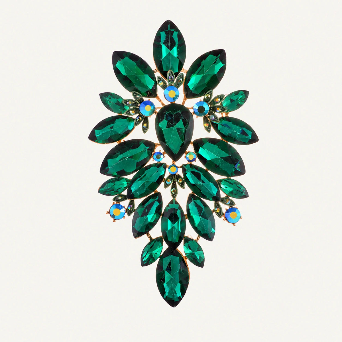 Marquise Crystal Cluster Statement Brooch