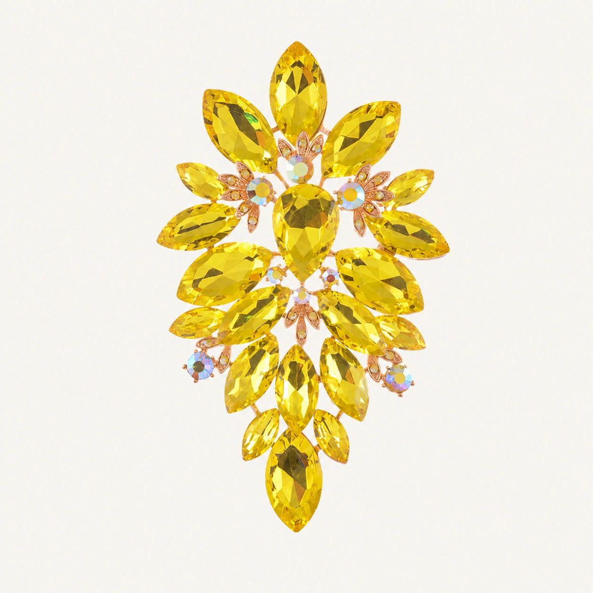 Marquise Crystal Cluster Statement Brooch