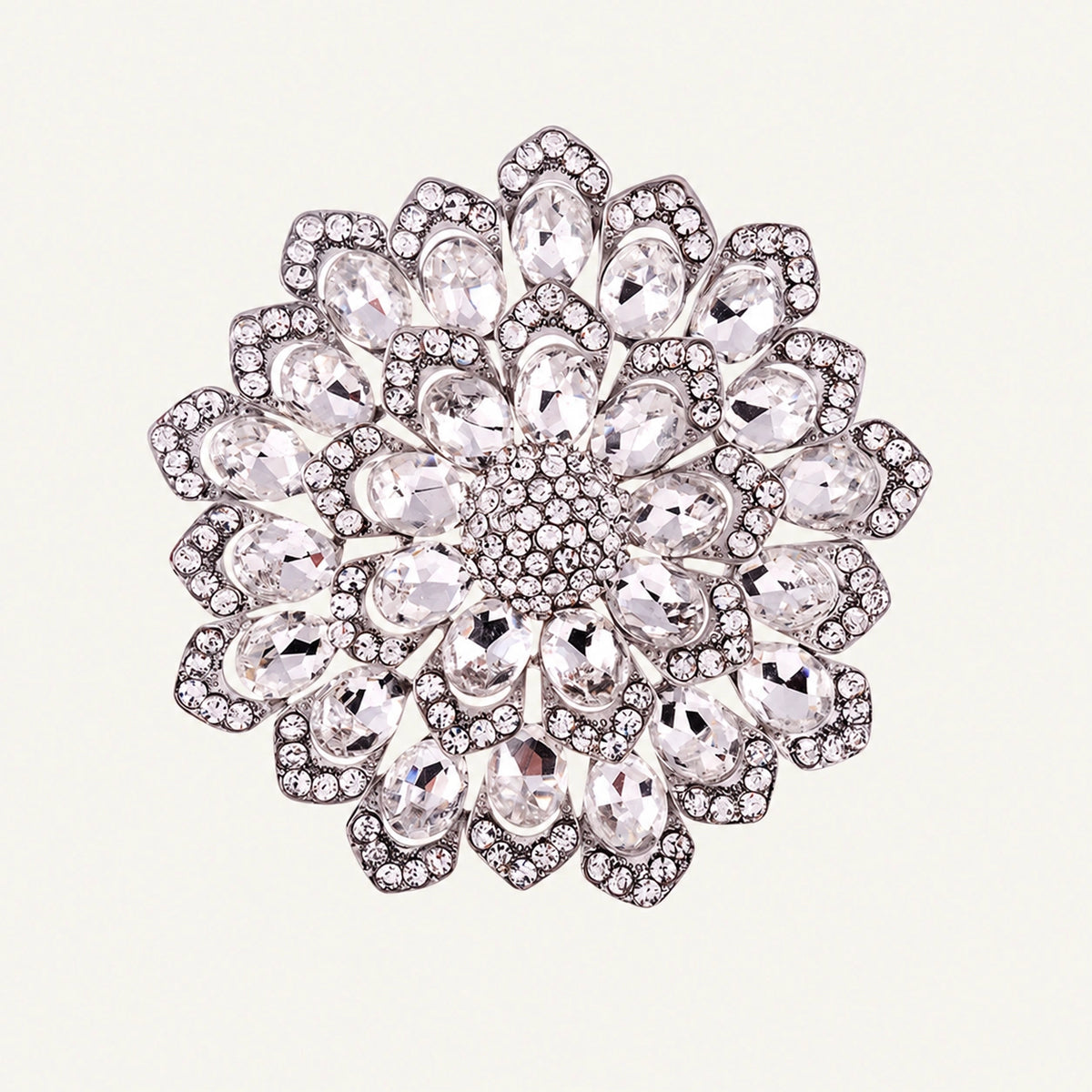 Crystal Flower Burst Brooch