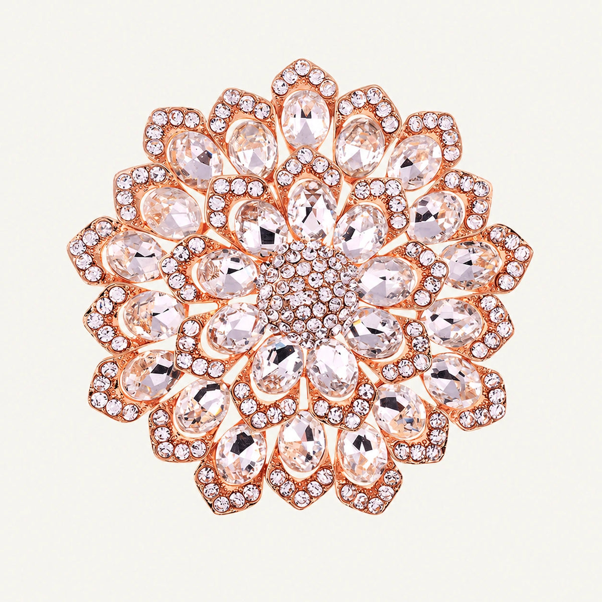 Crystal Flower Burst Brooch