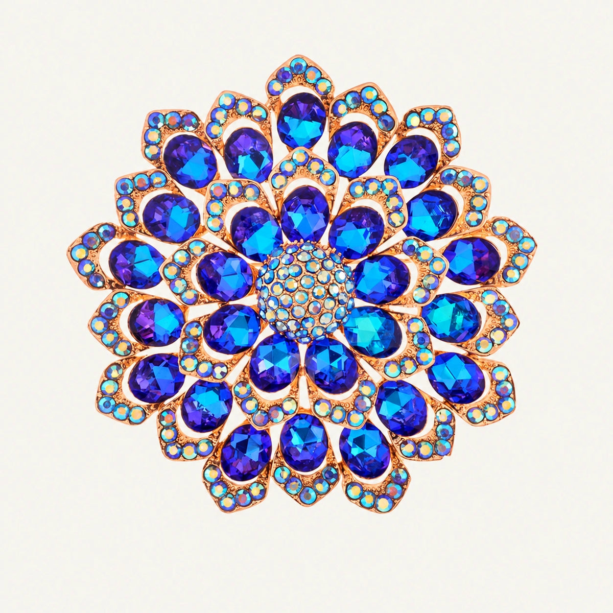 Crystal Flower Burst Brooch
