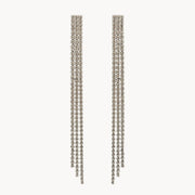 Rhinestone Fringe Tassel Drop Earrings
