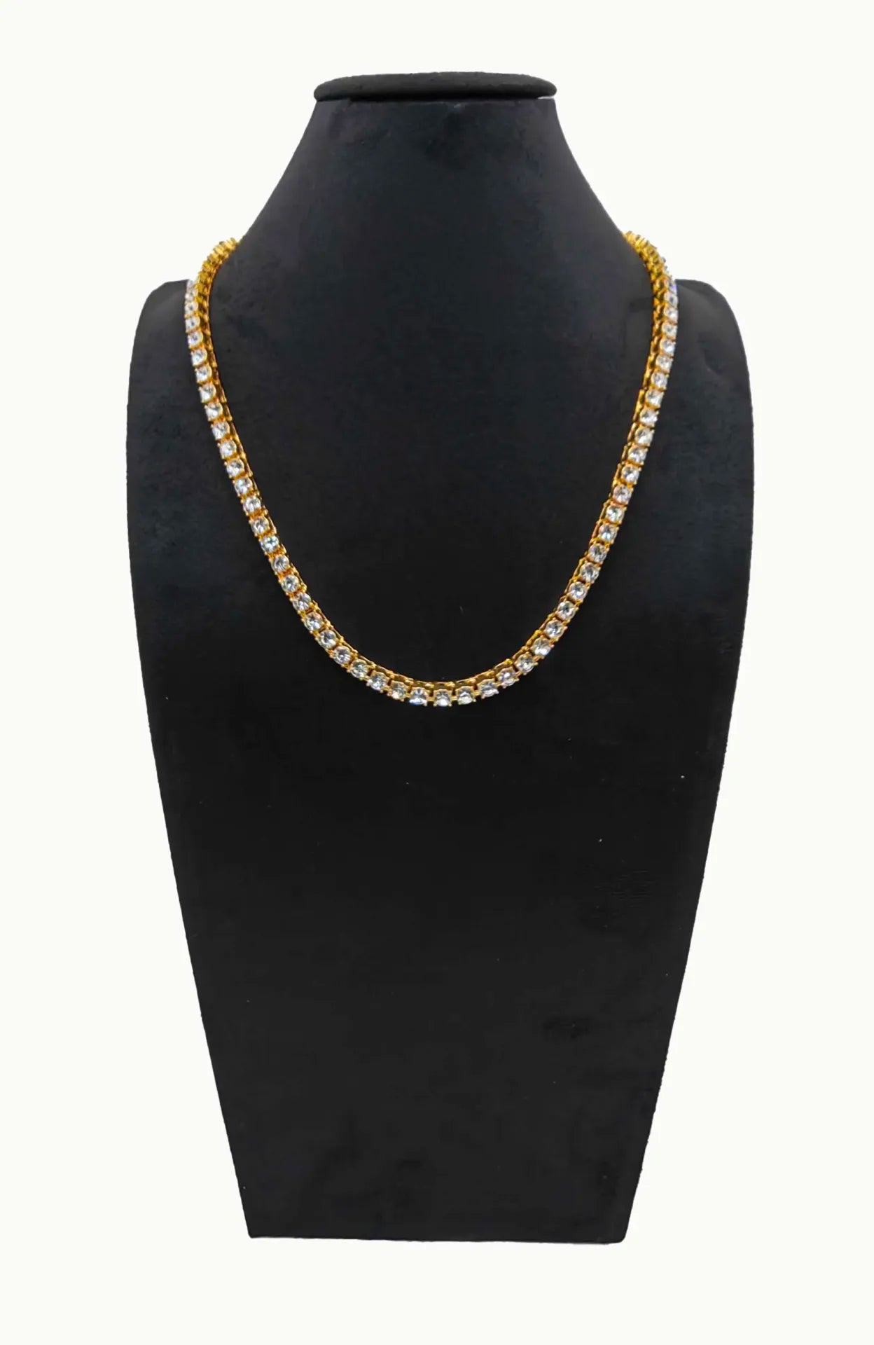 Two-Tone Rhinestone Tennis Necklace