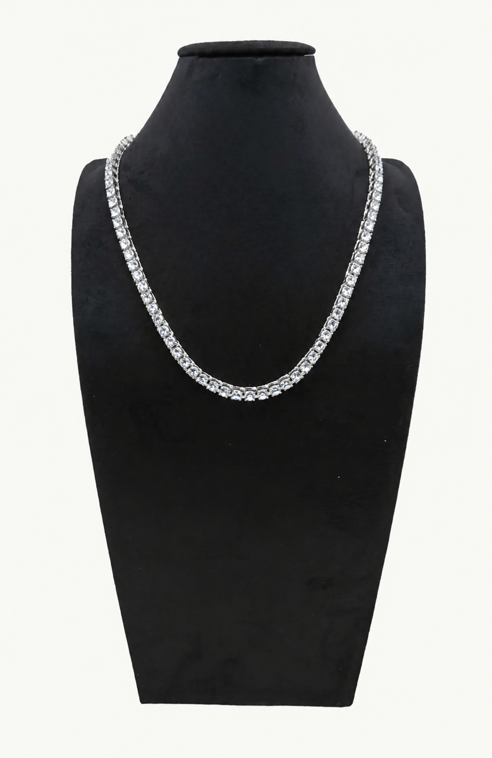 Two-Tone Rhinestone Tennis Necklace