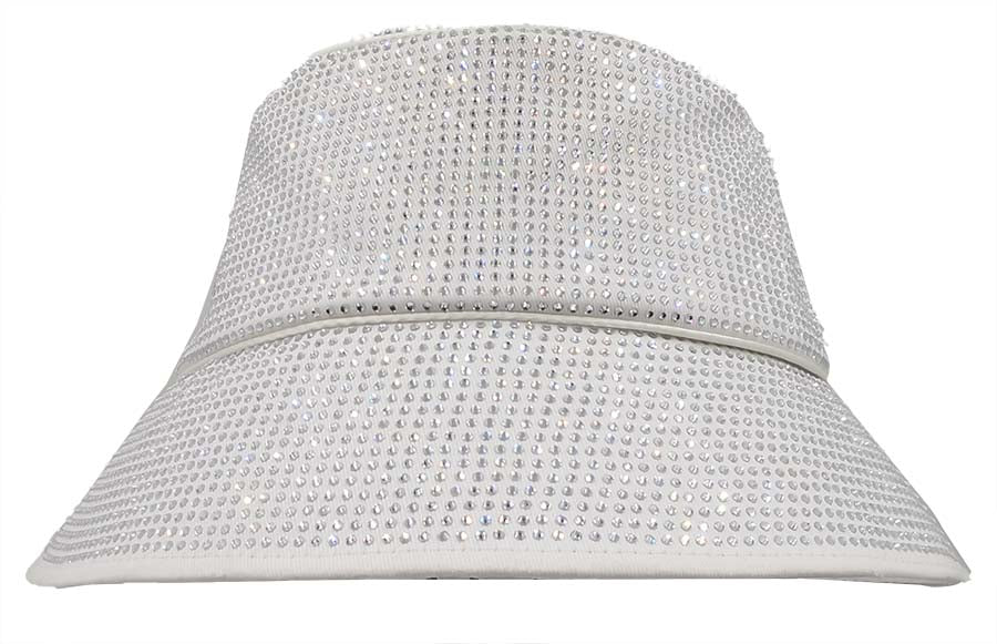 Bucket Hat: HA2320 White w/ Silver Rhinestones