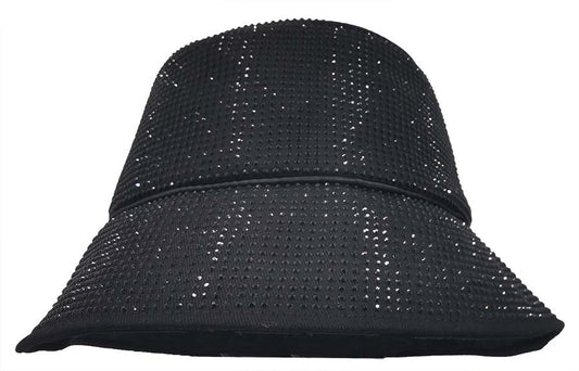 Bucket Hat: HA2320 Black w/ Black Rhinestones