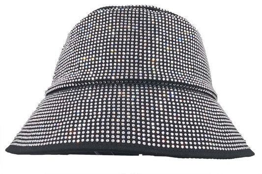 Bucket Hat: HA2320 Black w/ Silver Rhinestones