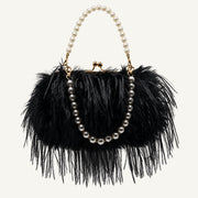 Pearl Handle Feather Clutch