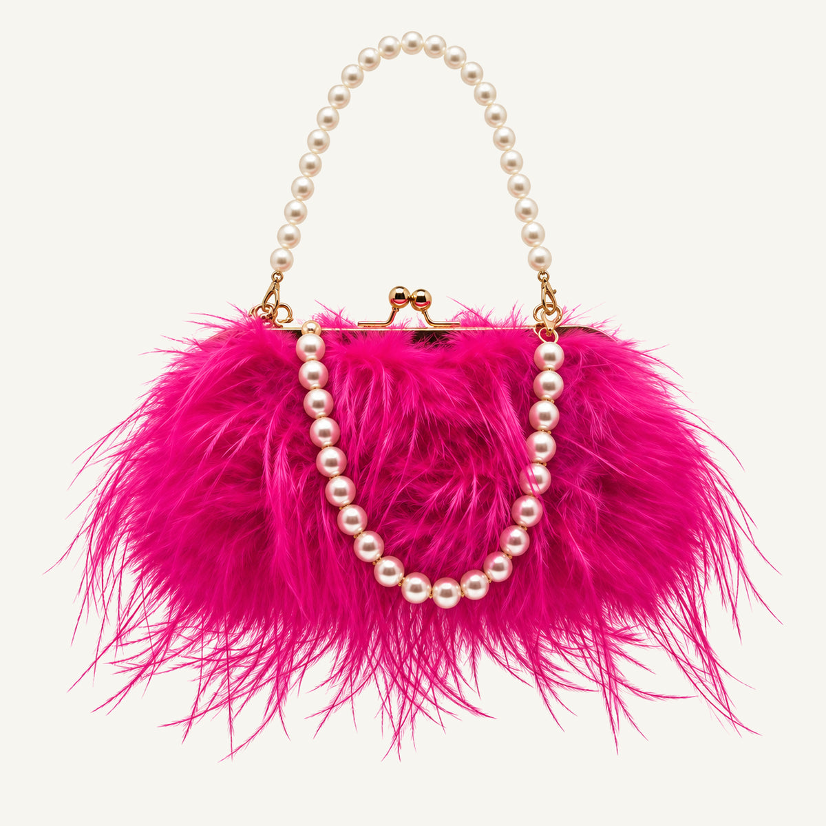 Pearl Handle Feather Clutch