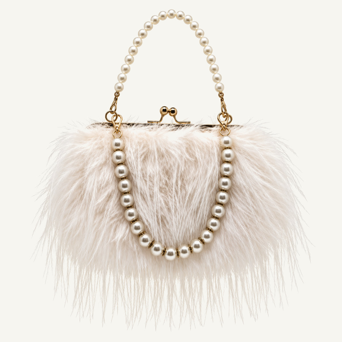 Pearl Handle Feather Clutch