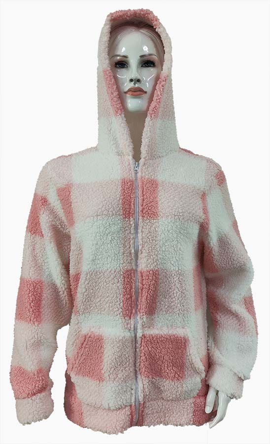 Buffalo Plaid Hooded Zip-Up Jacket