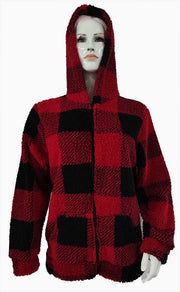 Buffalo Plaid Hooded Zip-Up Jacket