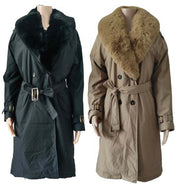 Faux Fur Collar Winter Jacket w/ Belt: WJK88