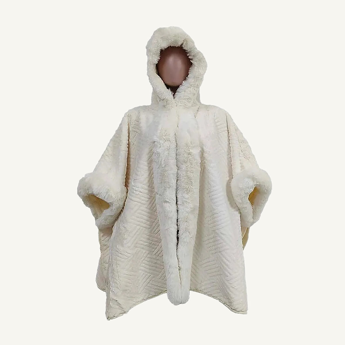 Hooded Fur Poncho