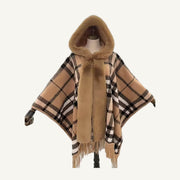Plaid Hooded Poncho