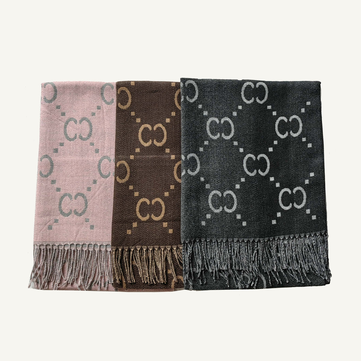 Monogram Fringe Scarf