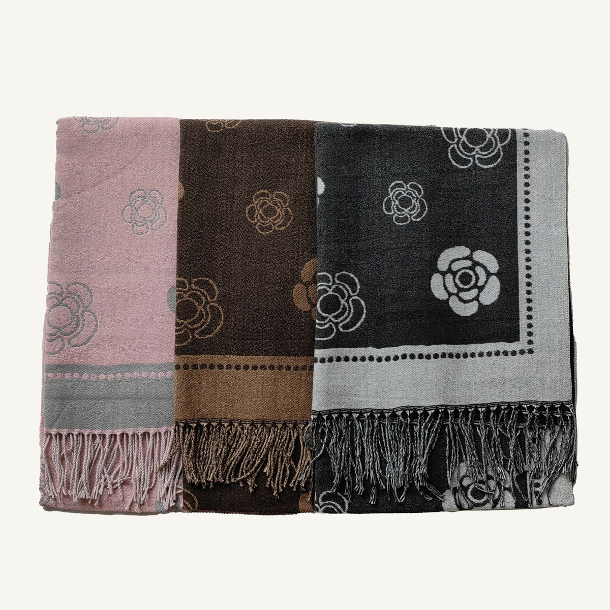 Floral Fringe Scarf