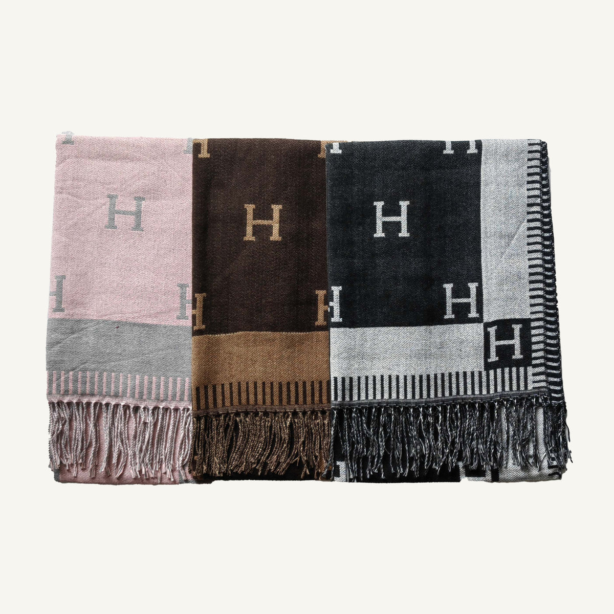 Letter Fringe Scarf