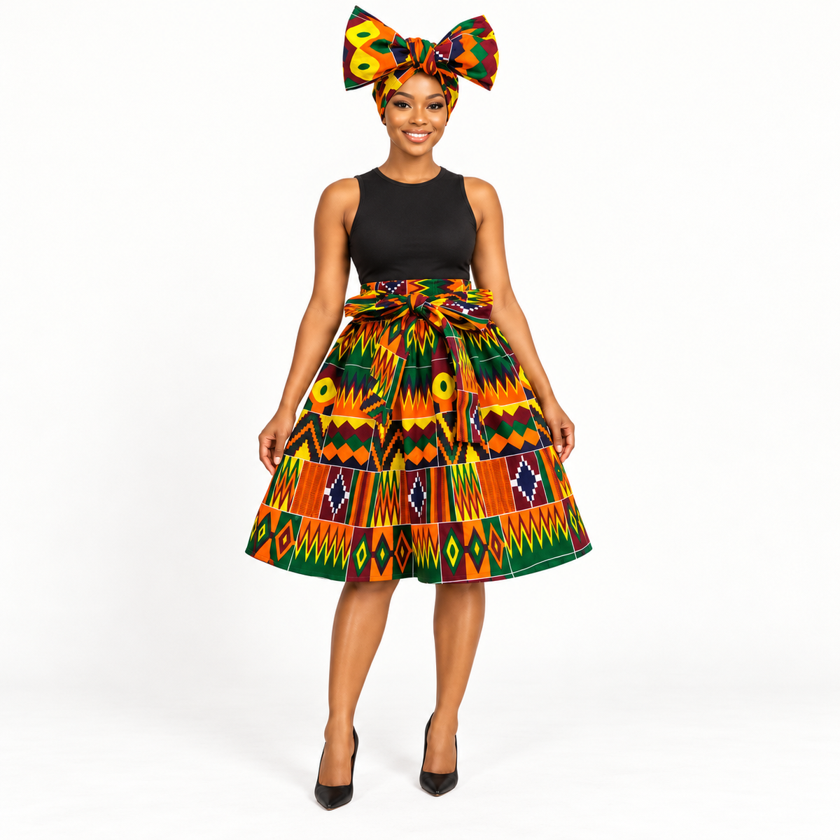African 2PC Set – Short Skirt