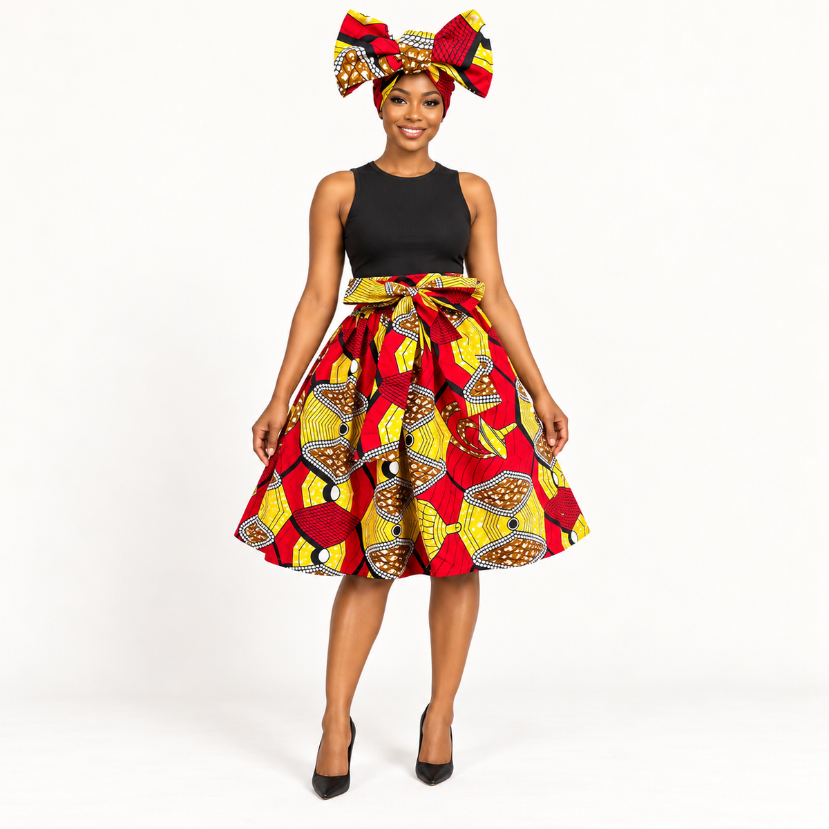 African 2PC Set – Short Skirt