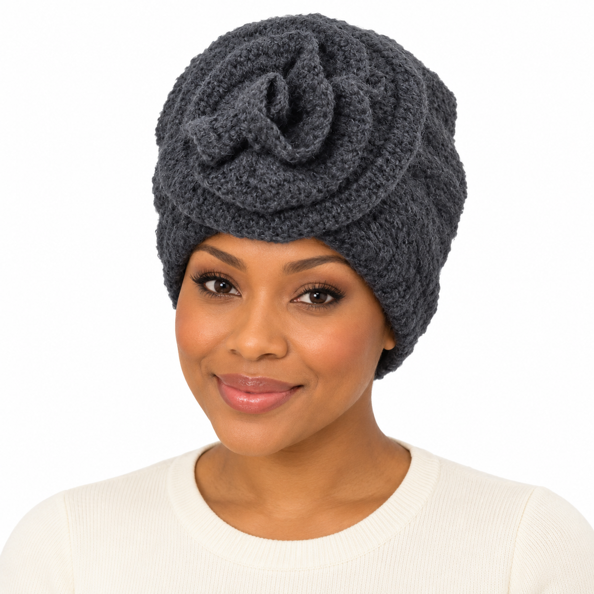 Model wearing Dress Church Hat