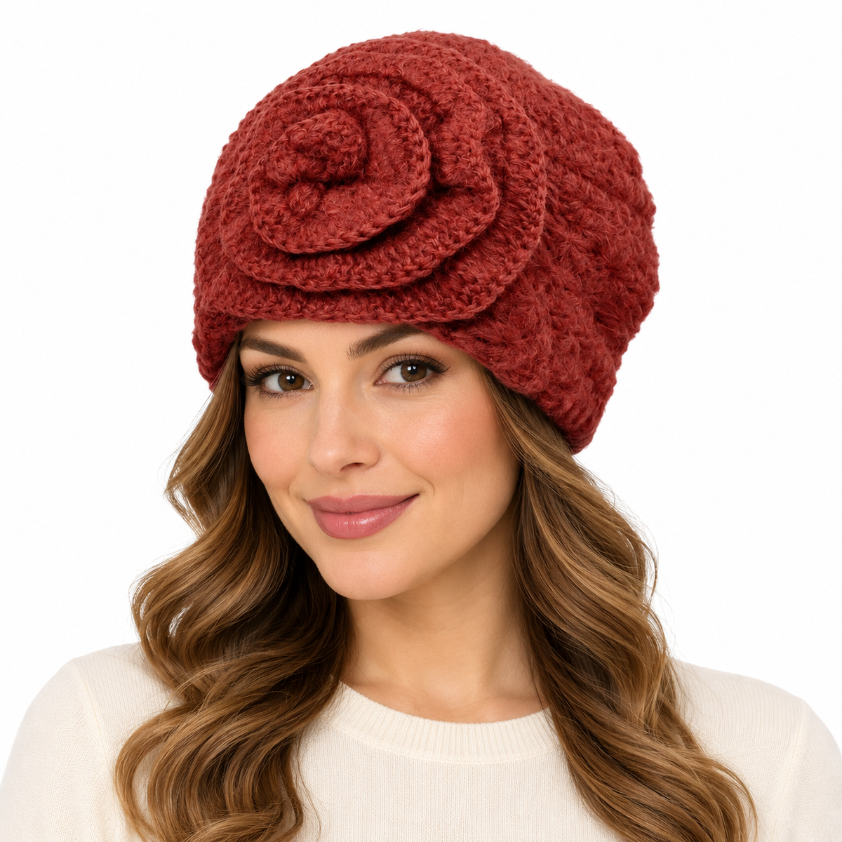 Model wearing Dress Church Hat