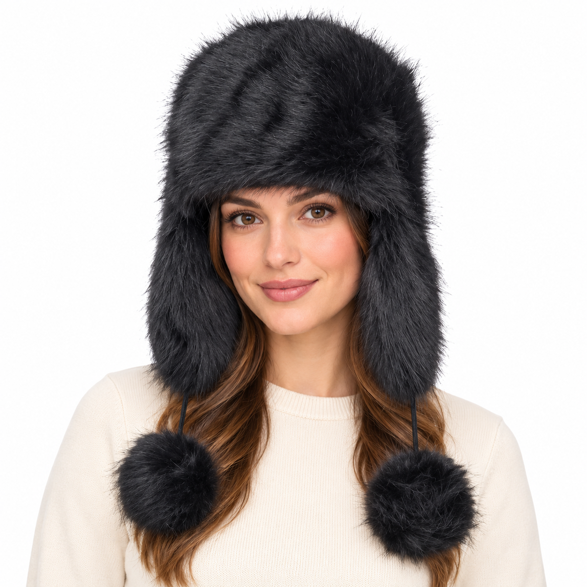 Model wearing Hat: WHA124 BLA