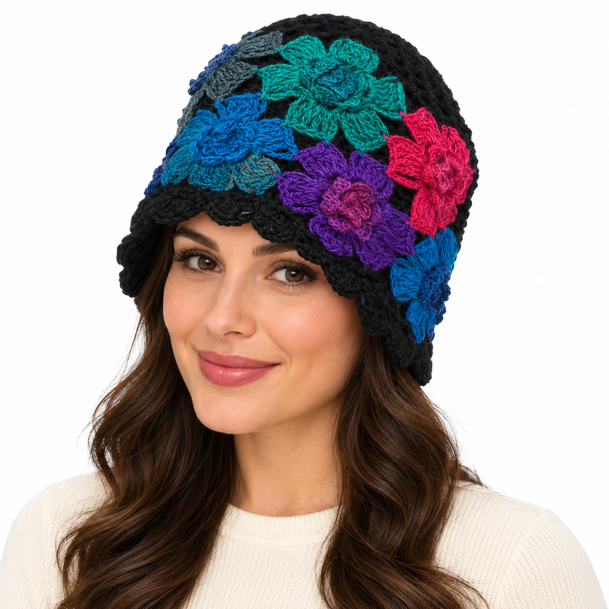 Model wearing Hat: WHA2321 BLA