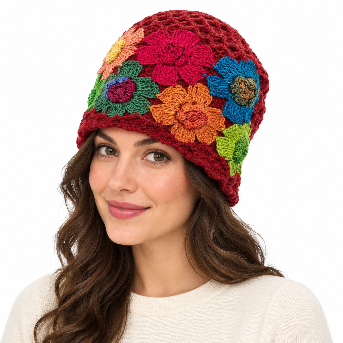 Model wearing Hat: WHA2321 RED