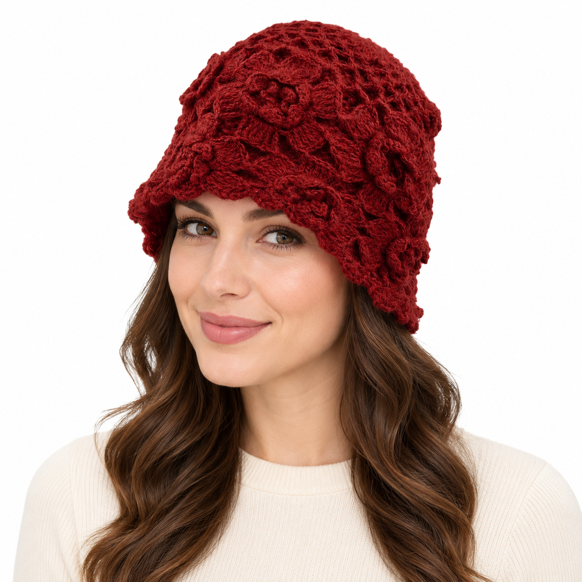 Model wearing Hat: WHA2324 BUR