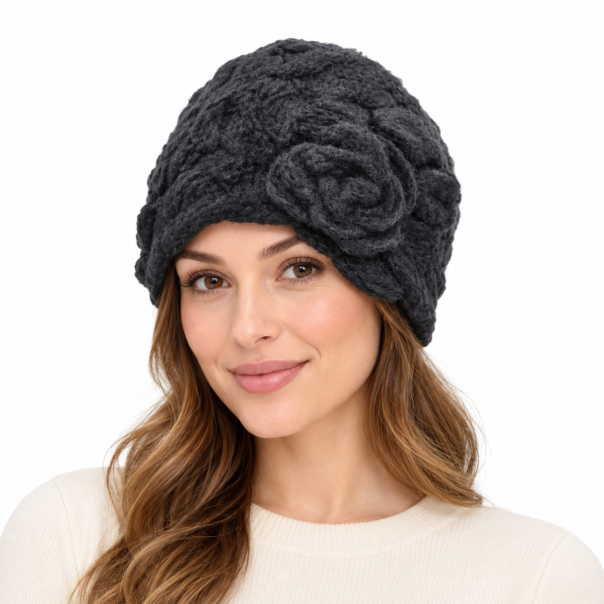 Model wearing Hat: WHA2325 BLA