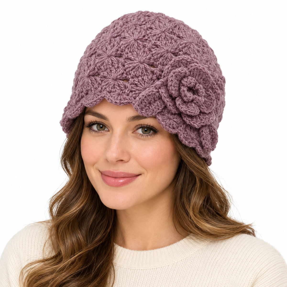 Model wearing Hat: WHA2325 PUR