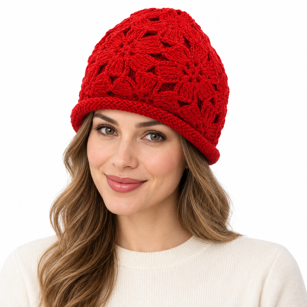 Model wearing Hat: WHA2326 RED
