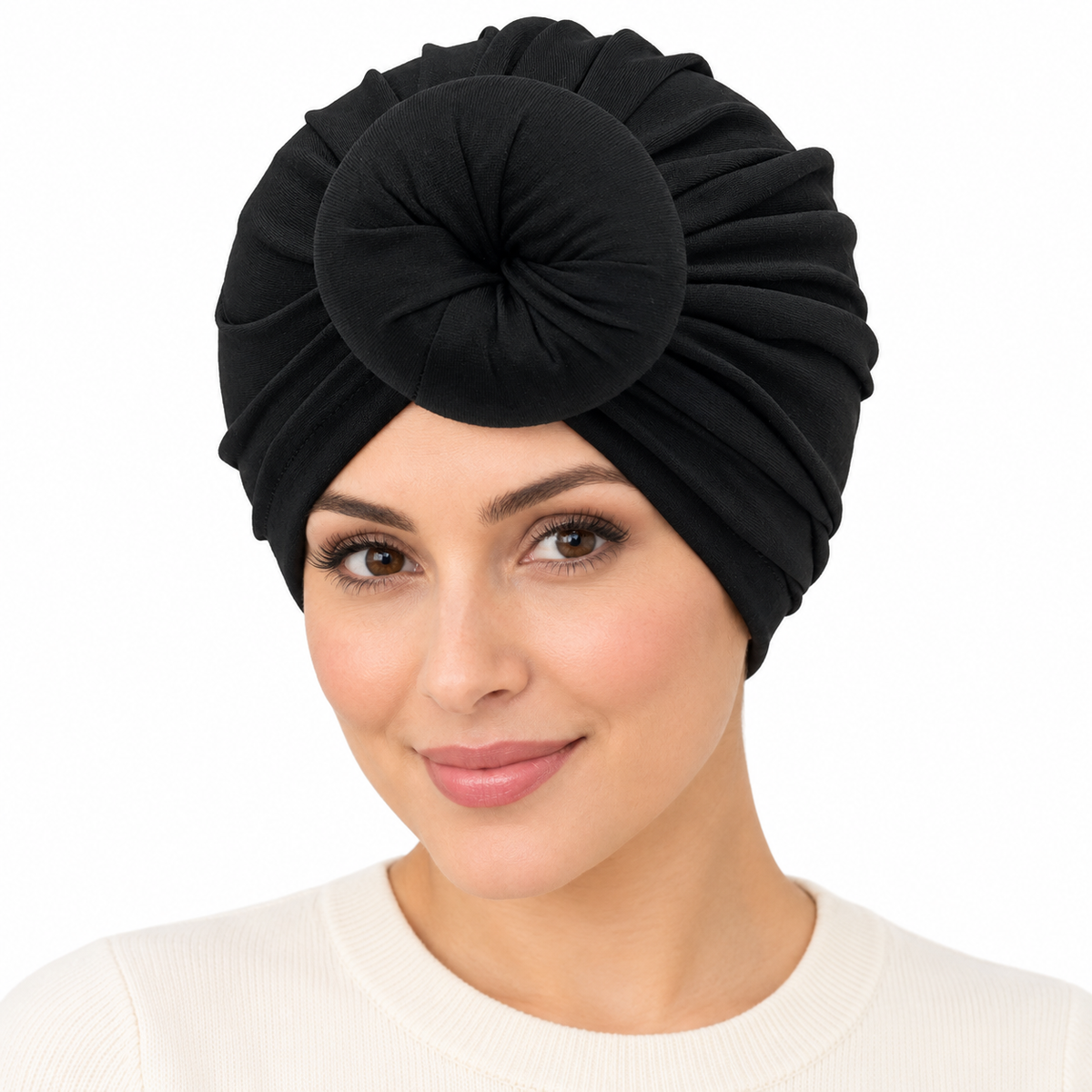 Model wearing Turban: 60057 BLA