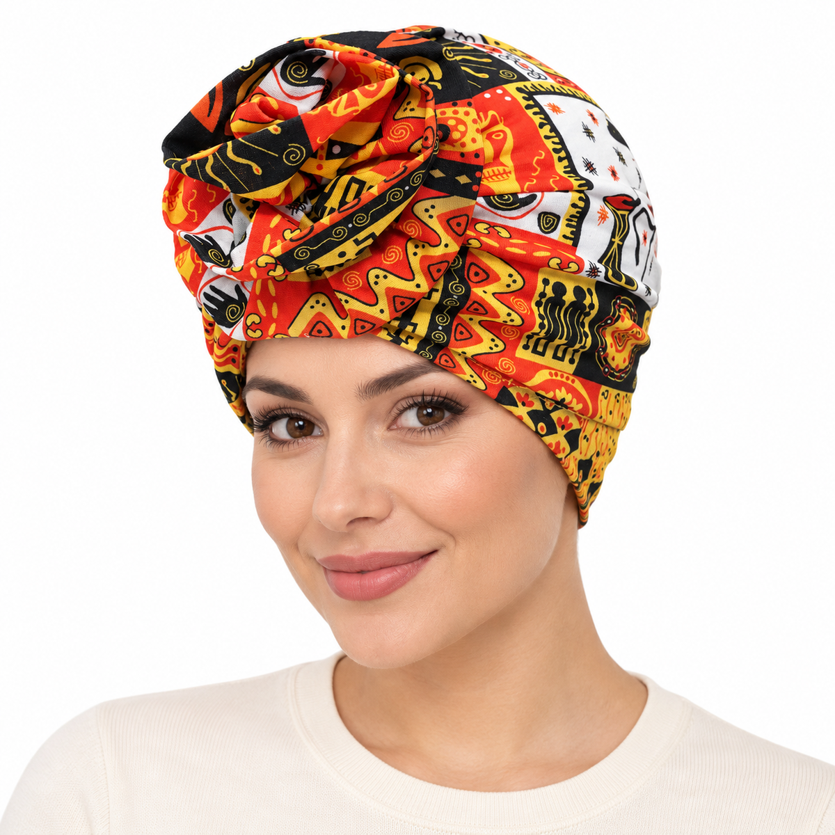 Model wearing Turban: 60063 A4