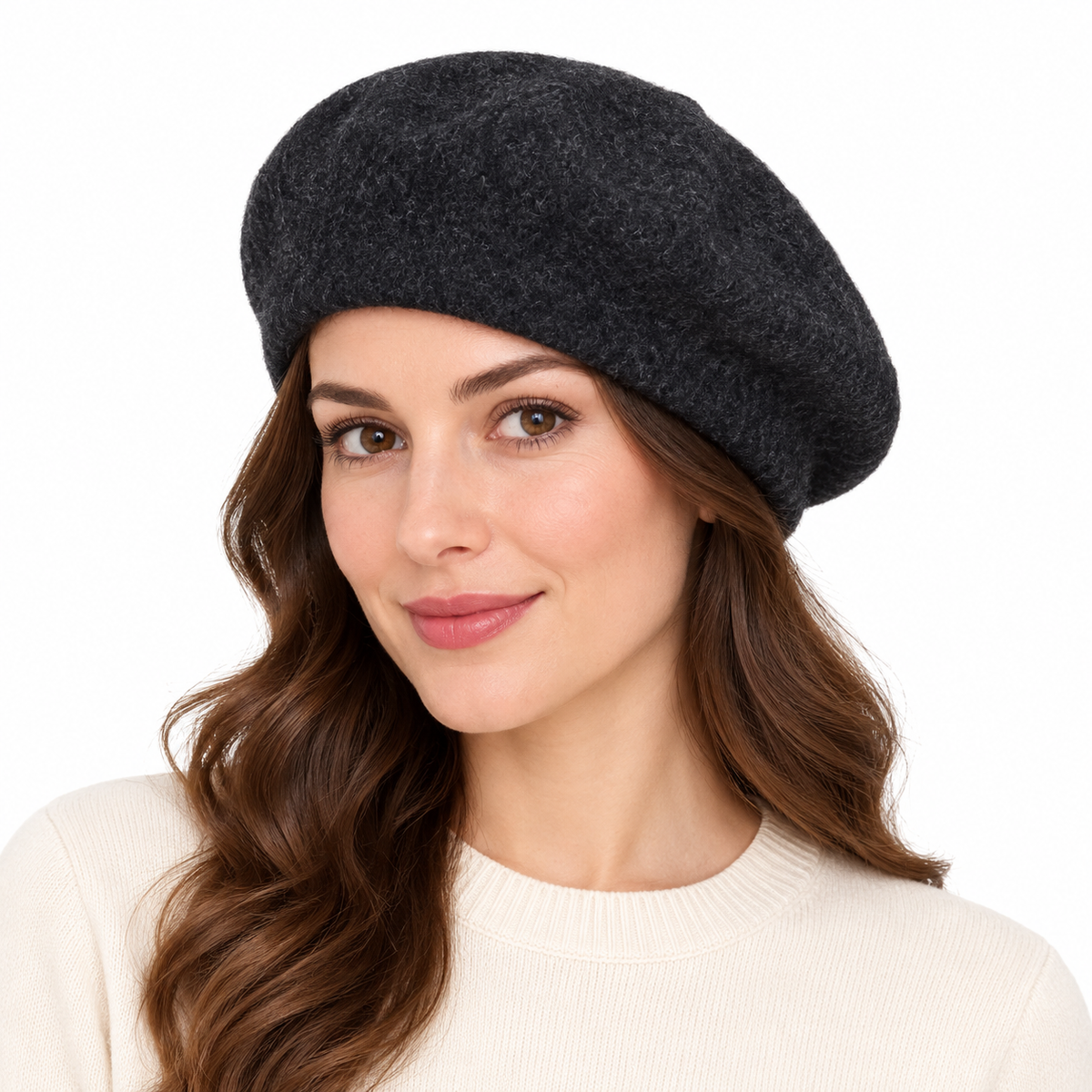 Model wearing Wool Beret