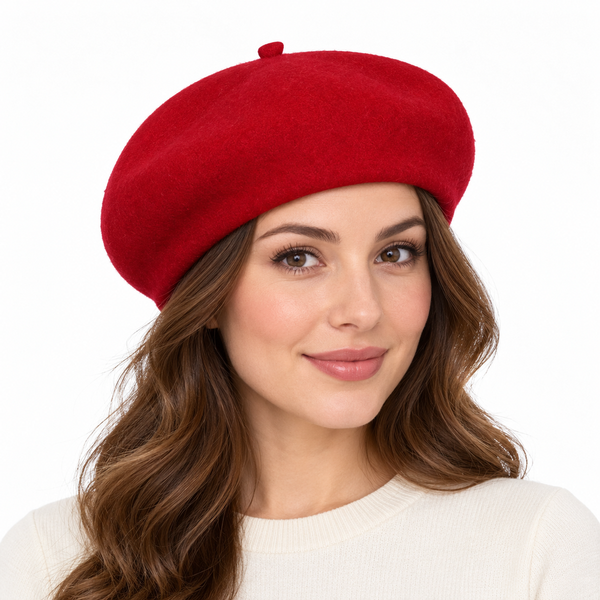 Model wearing Wool Beret