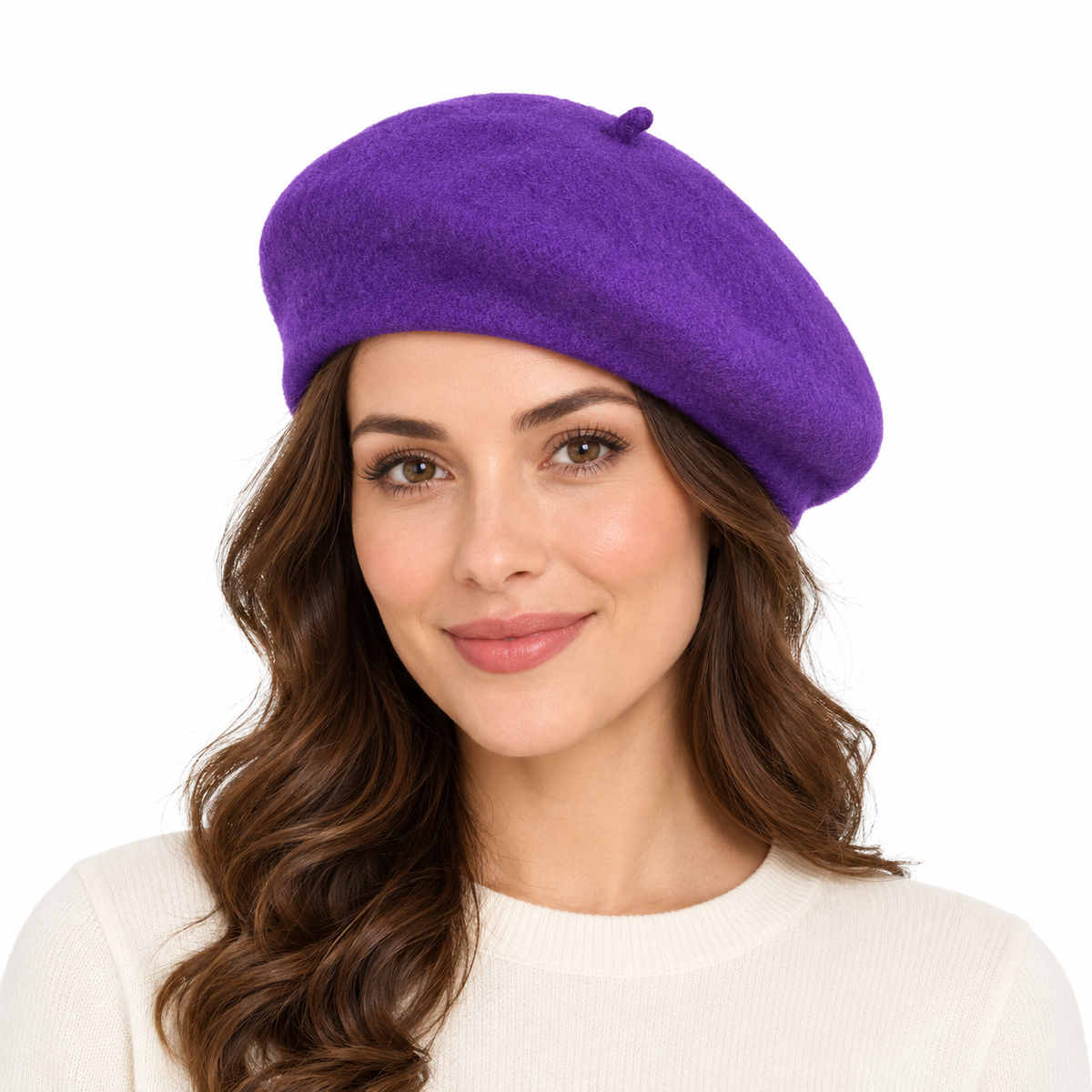 Model wearing Wool Beret